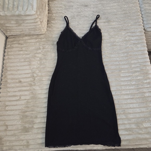 wild fable Dresses & Skirts - Wild Fable Black Lace Trim Ribbed Cami Mini Dress Y2K Grunge Babydoll Small S